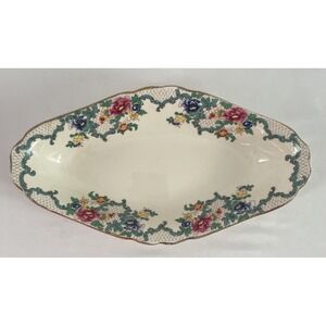 Vintage Royal Cauldon Victoria Pickle Vegetable Side Dish 9-5/8" x 5-1/2" Floral